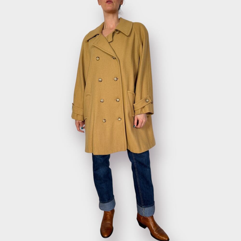 80s Stephanie Mathews Tan Overcoat Size XL‎